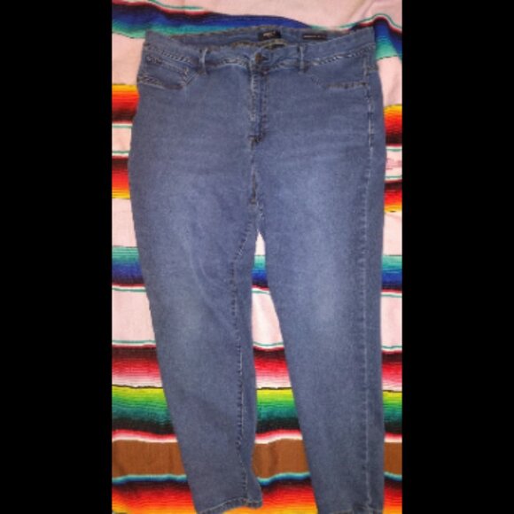 Curve Appeal Women Jeans Size 20W Dark Blue Denim Jegging Minimalist 74% Cotton - Picture 1 of 9